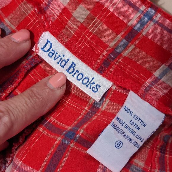 VINTAGE '90S 100% cotton size 6 David Brooks plaid Bermuda shorts - Picture 4 of 4